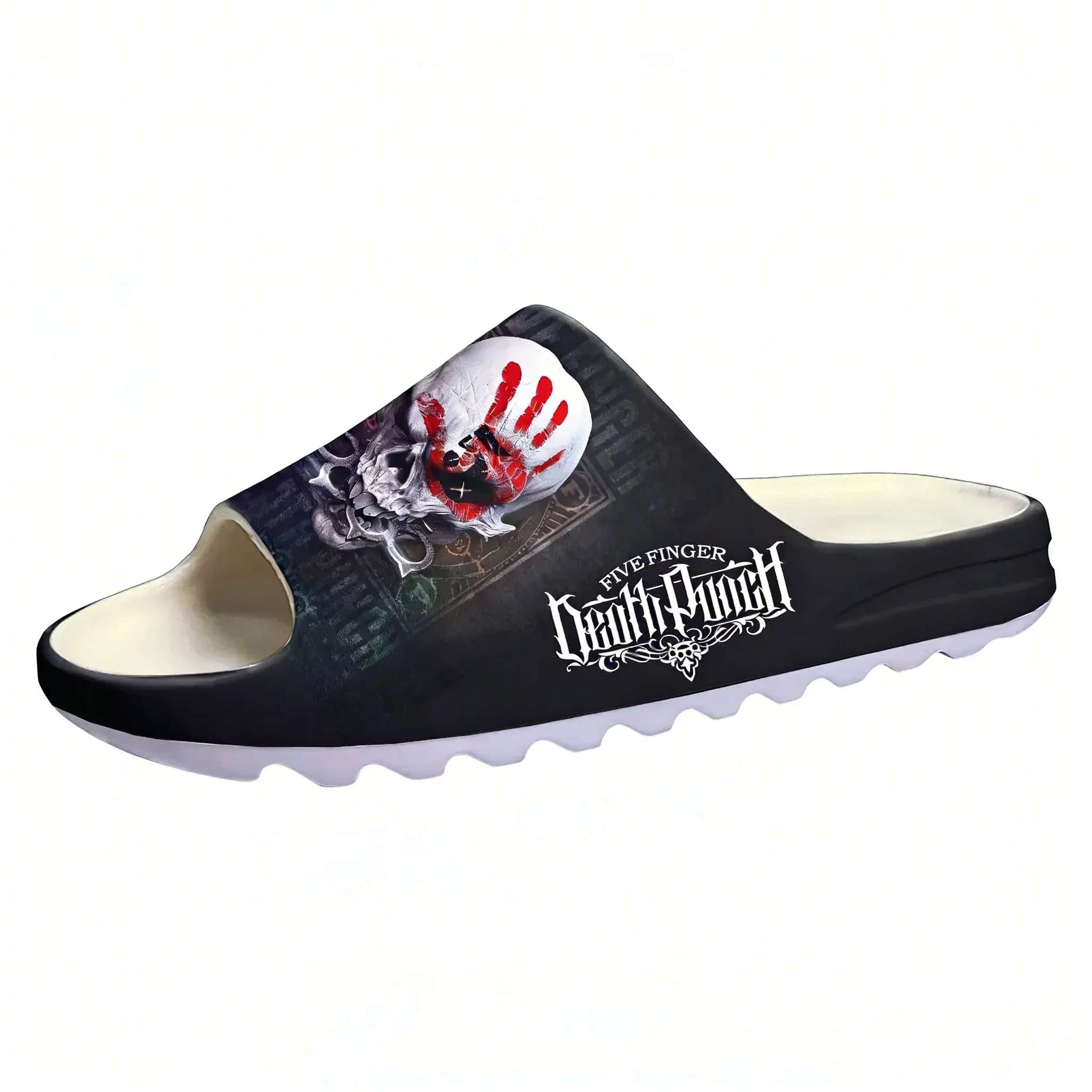 Five Finger Death Punch Soft Sole Sllipers Mens Womens Teenager Home Sandals Step on Customize Bathroom Beach Slides Shoes view 3
