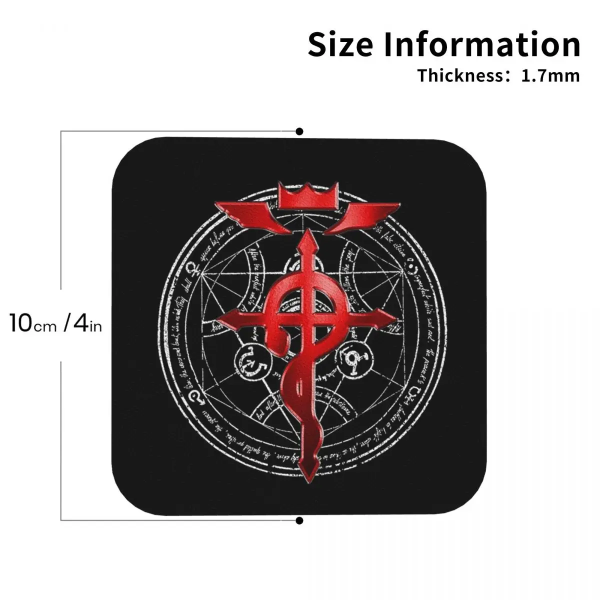 Fullmetal Alchemist Transmutation Symbol Coasters PVC Leather Placemats Coffee Mats for Decor Kitchen Dining Pads Set of 6