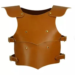 Little Viking Warrior Chest Armor Medieval Soldier PU Leather Vest Breastplate Halloween Makeup Knight Cosplay Costume For Kid