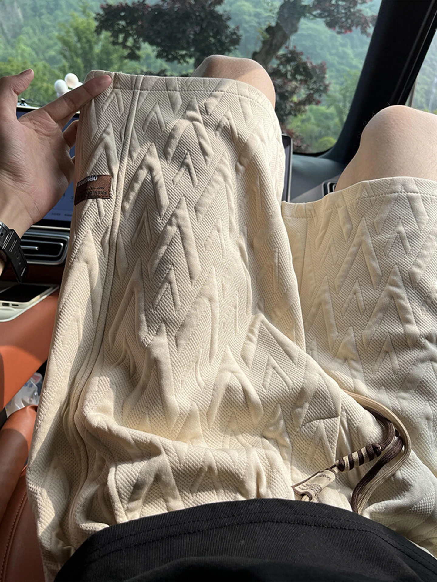 

Мужские летние брюки цвета хаки с цветочным принтом, новинка 2025 года, повседневные пляжные спортивные брюки-капри со средней посадкой, прямые штанины