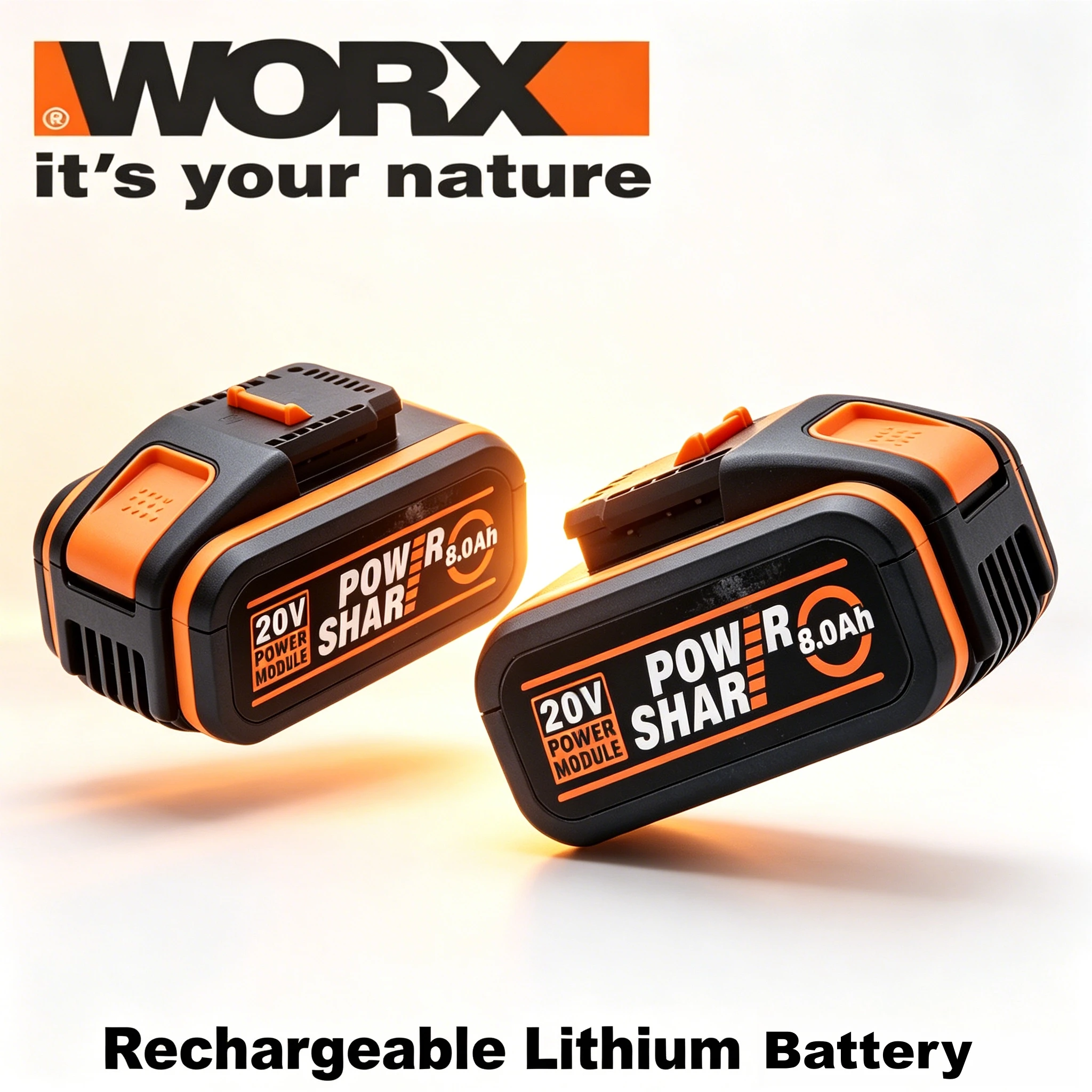 

Original Quality Goods WORX 20V 4.0Ah PRO High Capacity Li-ion Battery, Double Runtime, Compatible with WORX Nitro Series Tools