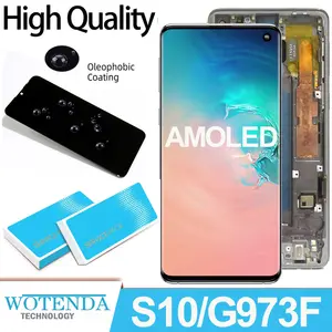 Bilashmart 6.1''Dynamic AMOLED Display with frame Samsung S10 LCD SM G9750 G975F Touch Screen LCD Digitizer Repair parts