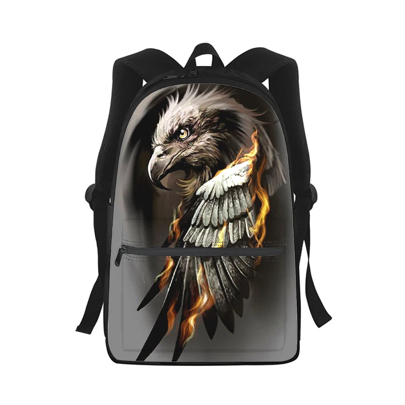 Mochila con estampado 3D de pintura de águila para hombre y mujer, bolso escolar para estudiantes, mochila para ordenador portátil, bolso de hombro de viaje para niños