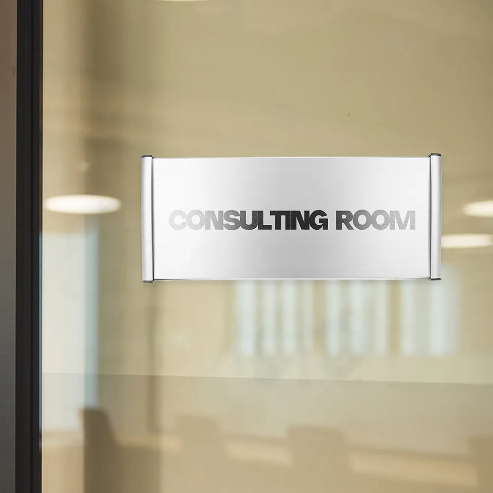 Blank Aluminum Alloy Office Door Name Plate Holder Wall Mountable Curved Slot Design for Business Department Meeting Room