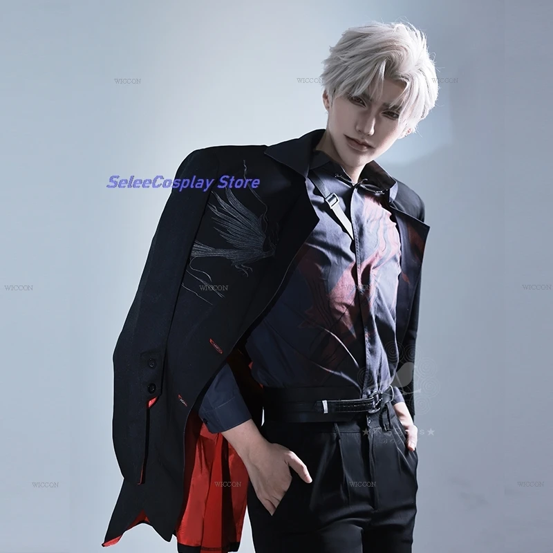 Sylus Cosplay Game Love And Deepspace Costume Suit Coat Red Shirts Pants Uniform Qinche Halloween Christmas Mens Roleplay Party