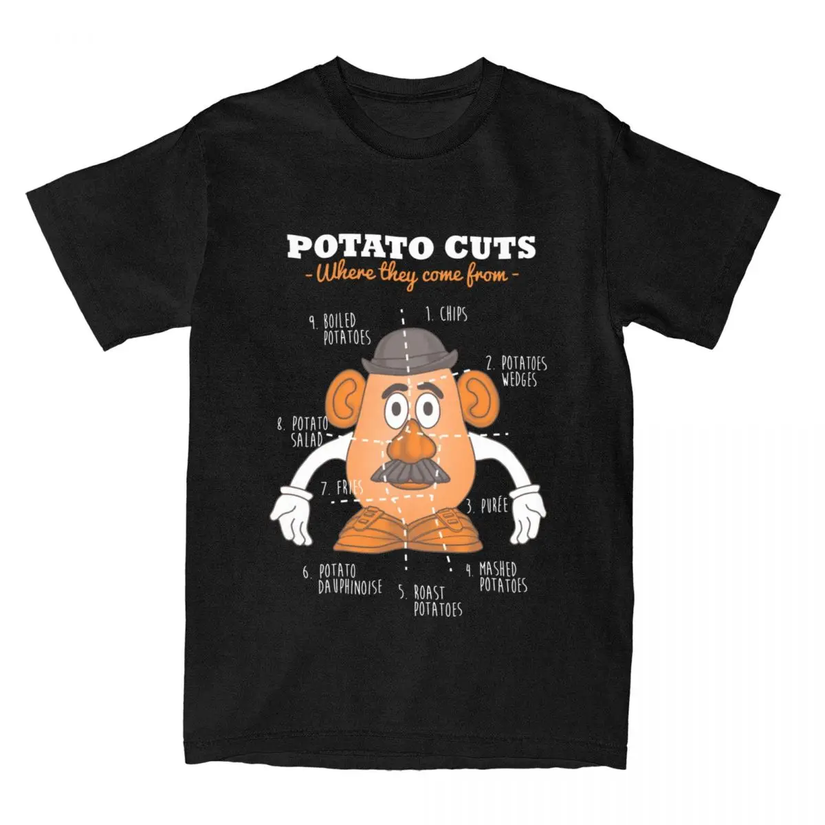 Men Women T-Shirts Mr.Potato Head Cuts Toy Story Funny Cotton Tee Shirt Short Sleeve T Shirt Crew Neck Clothing Original