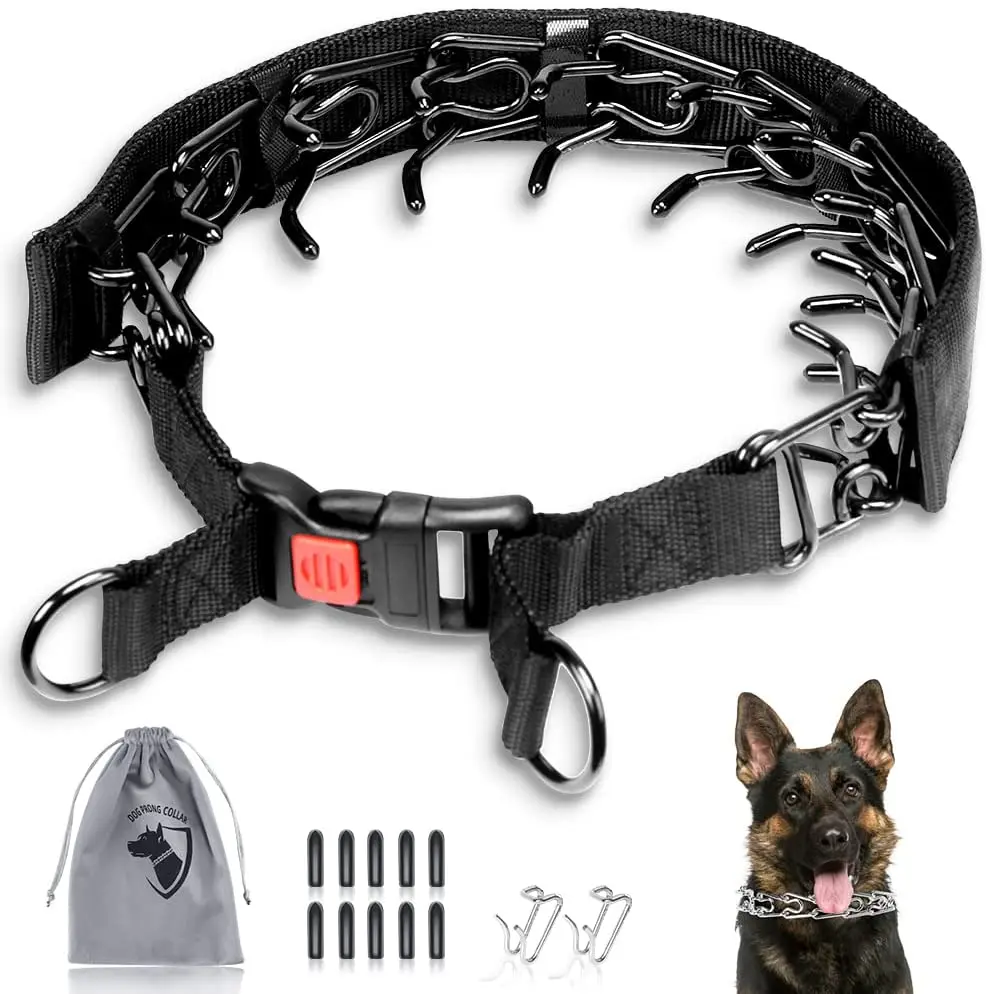 Prong Collar for Dogs, Choke Collar, Pinch Training Collar for Small/Medium/Large Dog with Stainless Steel Links,Buckle,Quick Re