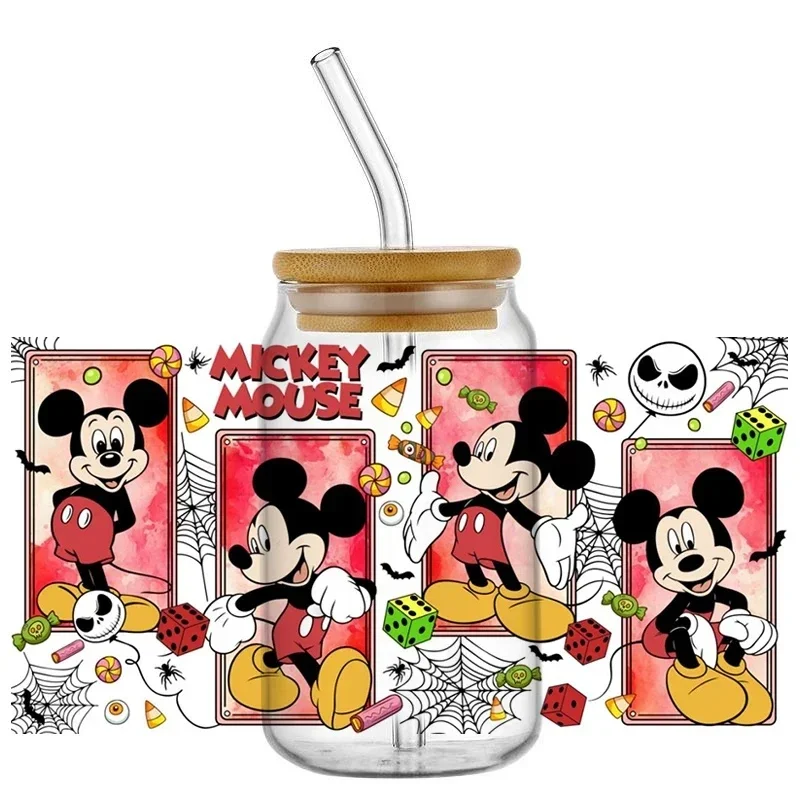 Mixed Cartoon Pattern Design UV DTF Transfer Sticker DIY Waterproof Decals For 16oz Glass Coffee Cup Wrap Sticker