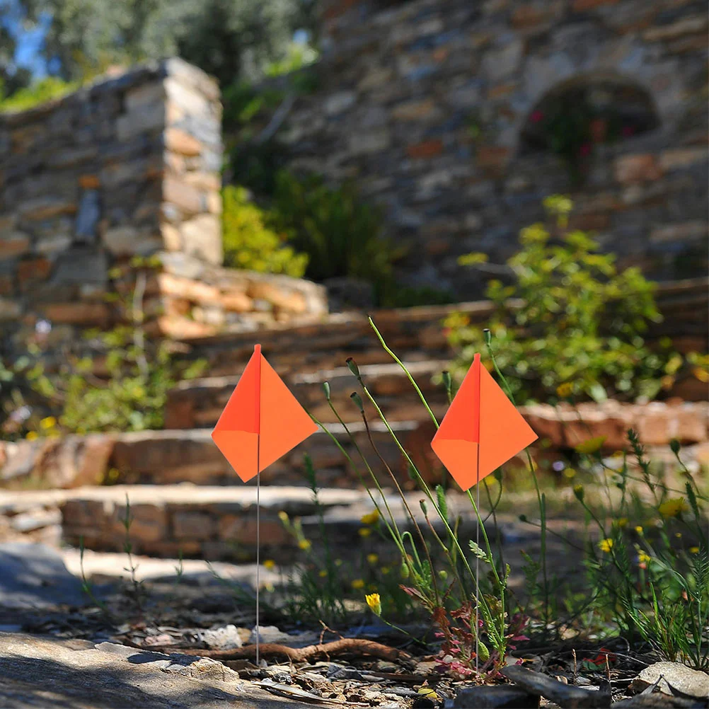 30 Pcs Signal Flag Marker Flags For Supplies Garden Markers Dog Training Survey Triangular Irrigation Marking Flags Sturdy Steel