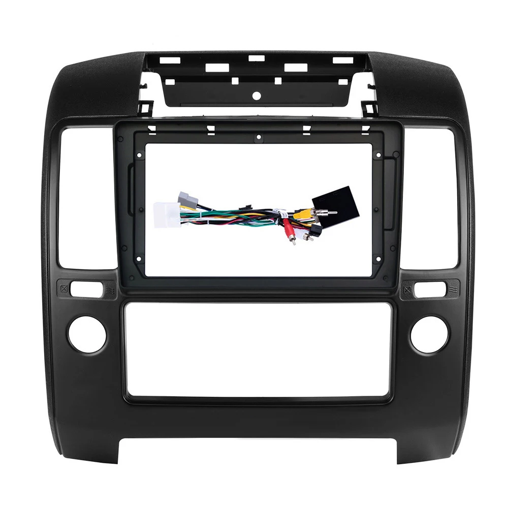 Car DVD Frame Audio Fitting Adaptor Dash Trim Kits Fascia Panel 9 Inch for Nissan Navara D40 05-14 2 Din Radio Player