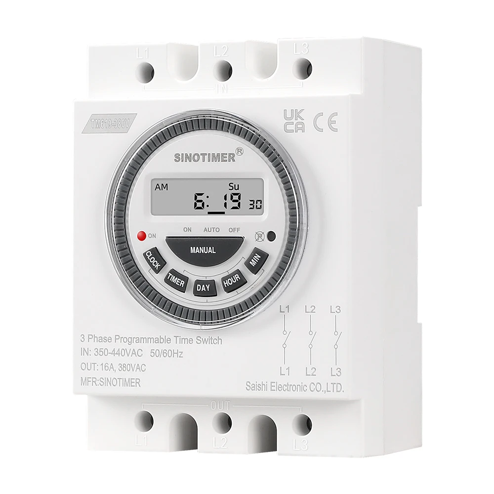 Brand New Easy Wiring 3 Phases 380V 415V 7 Days Programmable Timer Switch Time Relay with Dustproof Cover