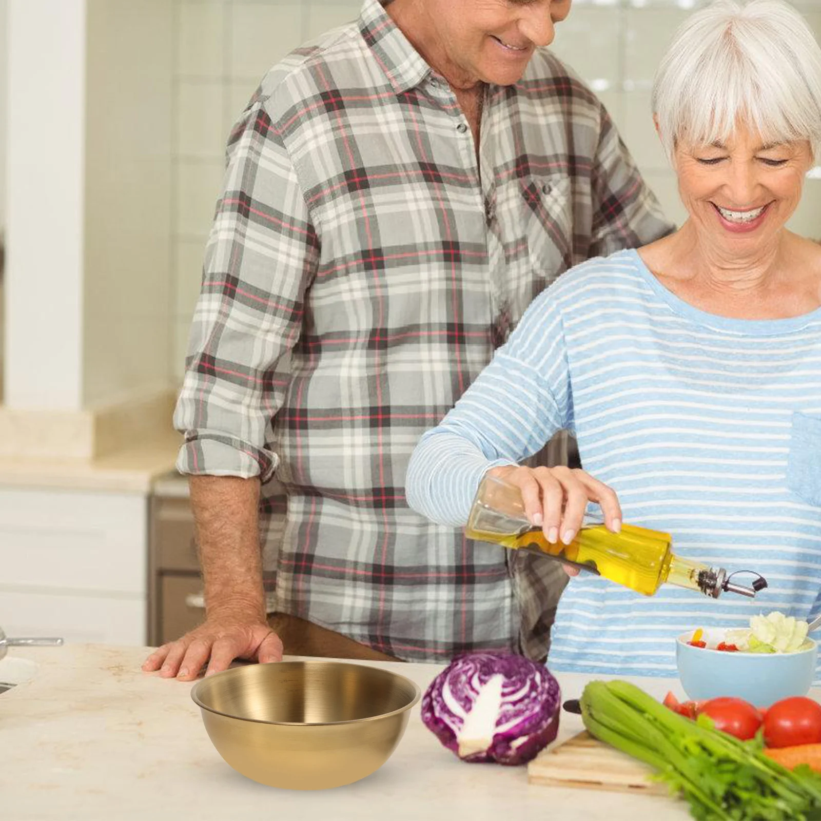 

Stainless Steel Cold Noodle 1200Ml Smooth Lightweight Stackable Salad Bowl For Cereals Fruits Rice Kitchen Food Serving Storage