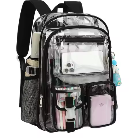 New Backpack Suitable for Schools, Heavy-duty PVC Transparent Bag Suitable for Sports Fields
