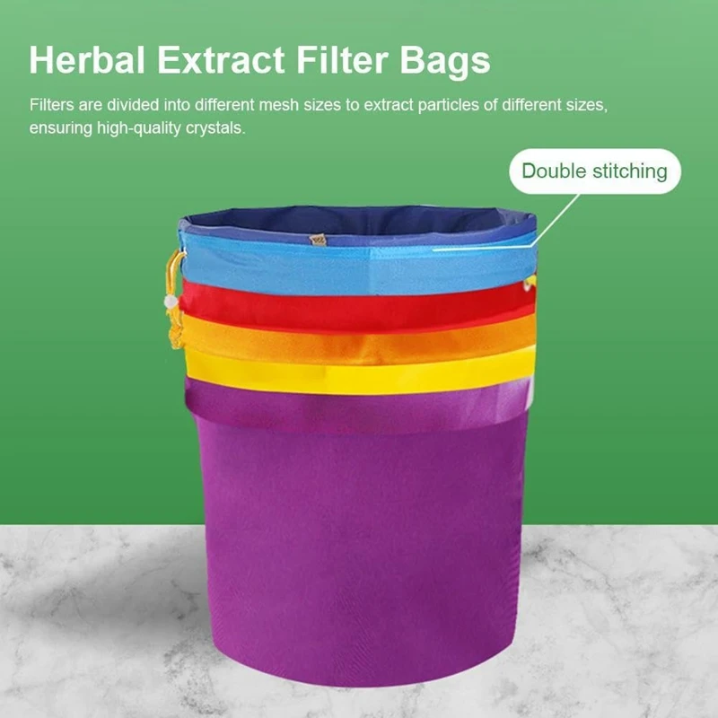 8Pcs 5 Gallon Filter Bag Ventilation Easy to Use Screen Breathable Mesh with Storage Pouch,Reusable Brew Bags Fine-A51M