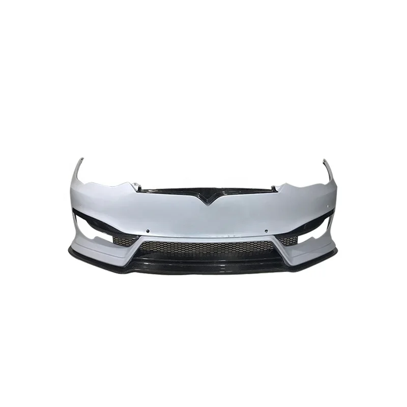 Wholesale Strong Half Carbon Fiber Car Bumpers for Tesla Model S 2014-2018 Upgrade Prior Design Style Front Bumper