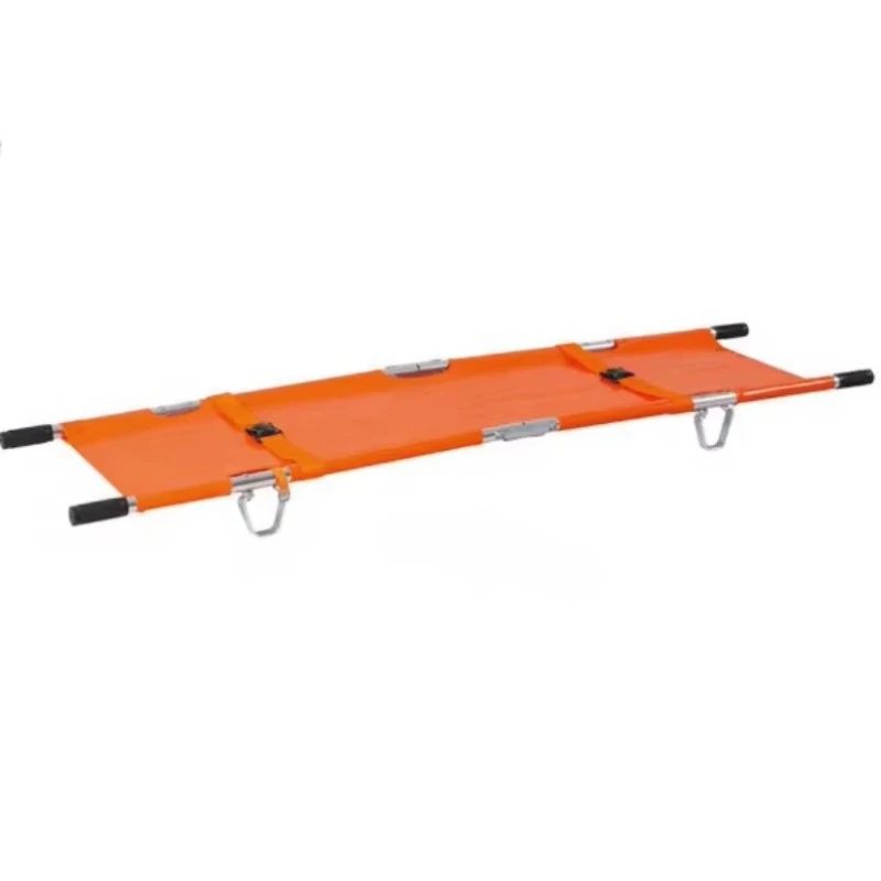 Emergency Aluminum Folding Stretcher Portable Multifunctional Rescue Single Stretcher with Wheels