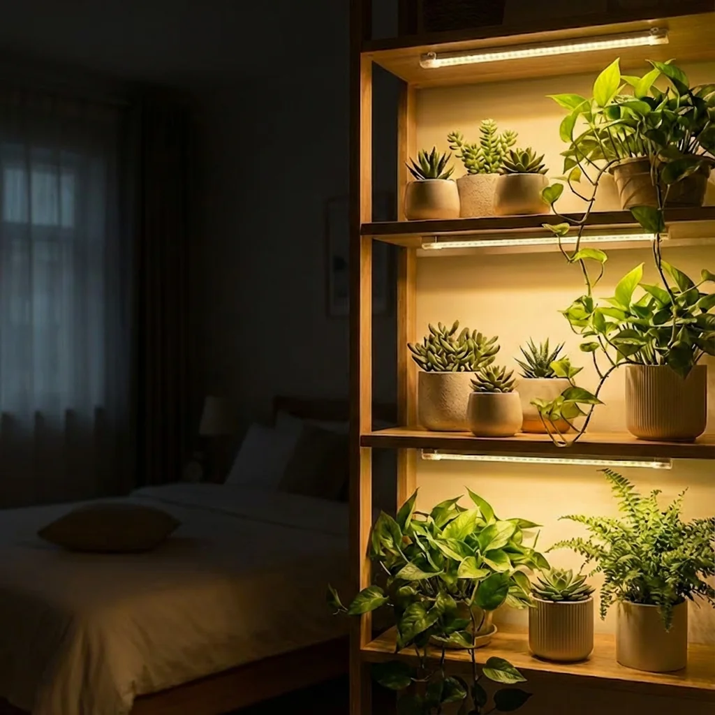 

Growing Lamp for Indoor Plants, Full Spectrum LED Grow Light Strips, 3/9/12H Timer,10 Dimmable Levels for Green House Seedlings