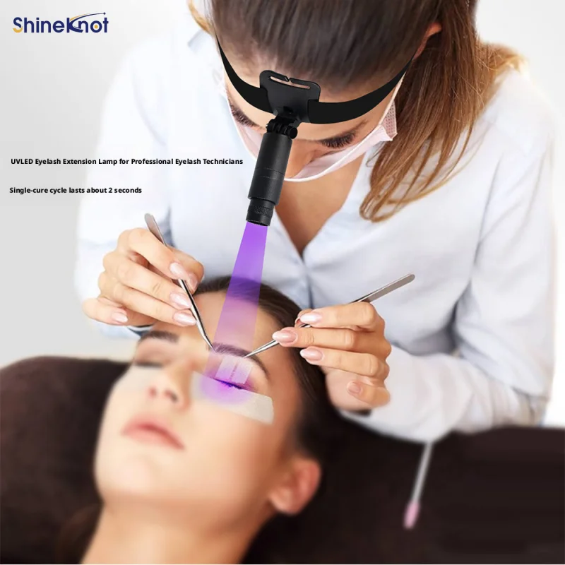 SHINEKNOT UV Eyelash Lamp LED Headest Curing Light Designed Specifically For Eyelash Technicians 1-Second Quick-Drying Headlamp