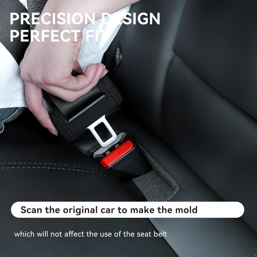 Für Model Y/Juniper 2019–2025 Modell 3/Highland Silikon-Sicherheitsgurt-Schnallenschutz – Kratzschutz und Geräuschreduzierung – Detail 2