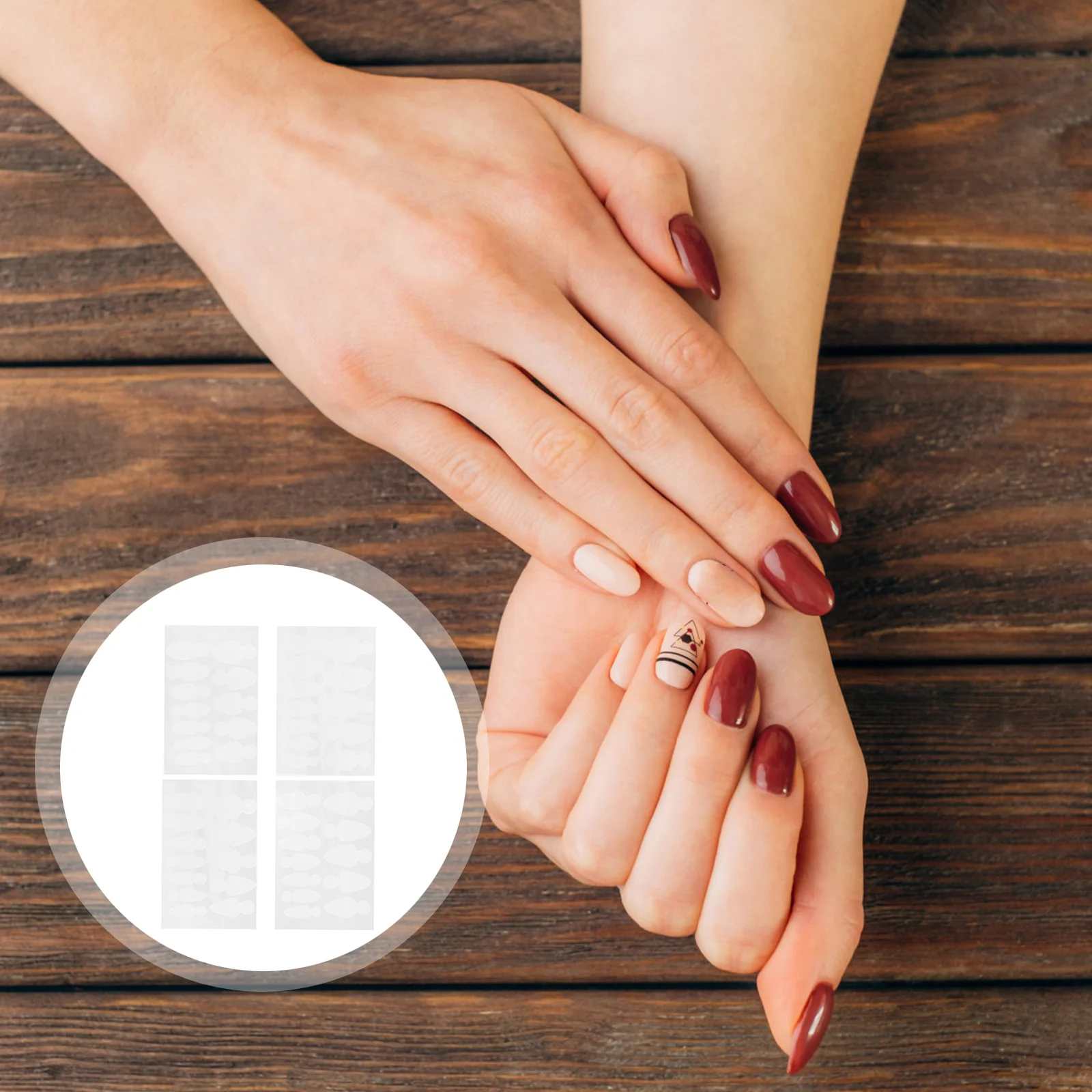 

4 Sheets Nail Forms French Manicure Stickers Reusable Silicone Nail Art Tools for DIY False Nails Extension Decorations