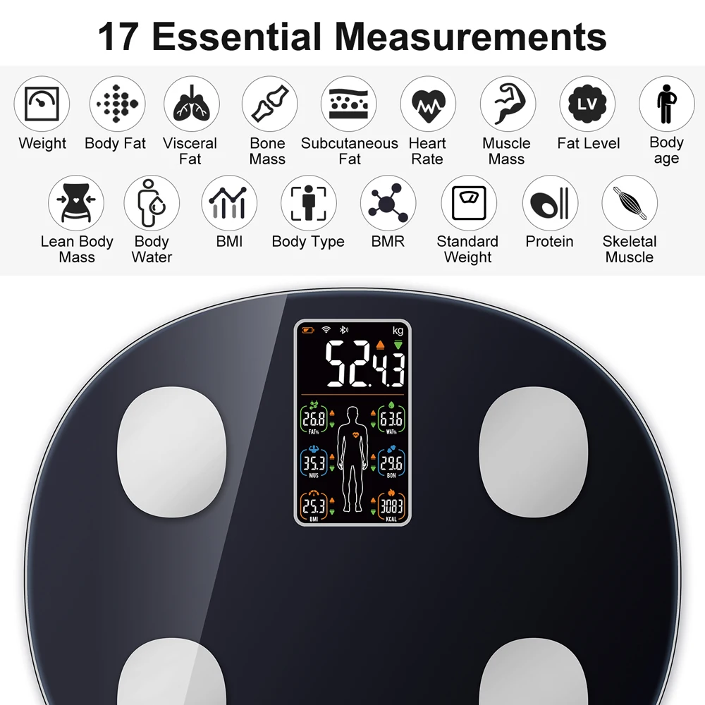 INSMART Digital Weight Scale Person Body Balance Inteligente Bioimpedance Scale Adult 180kg Smart Body Fat Professional Scales