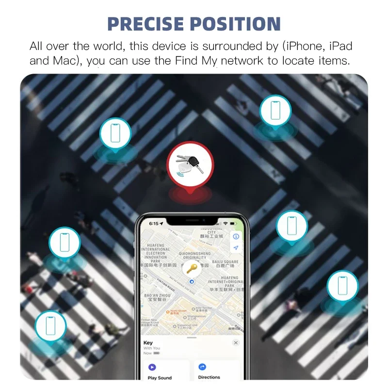 Imagem -02 - Xiaomi-rastreador Gps Bluetooth Key Finder Airtag Trabalhar com a Apple Find Minha Rede Global Localizador de Tag Air Itag para Ios Bags