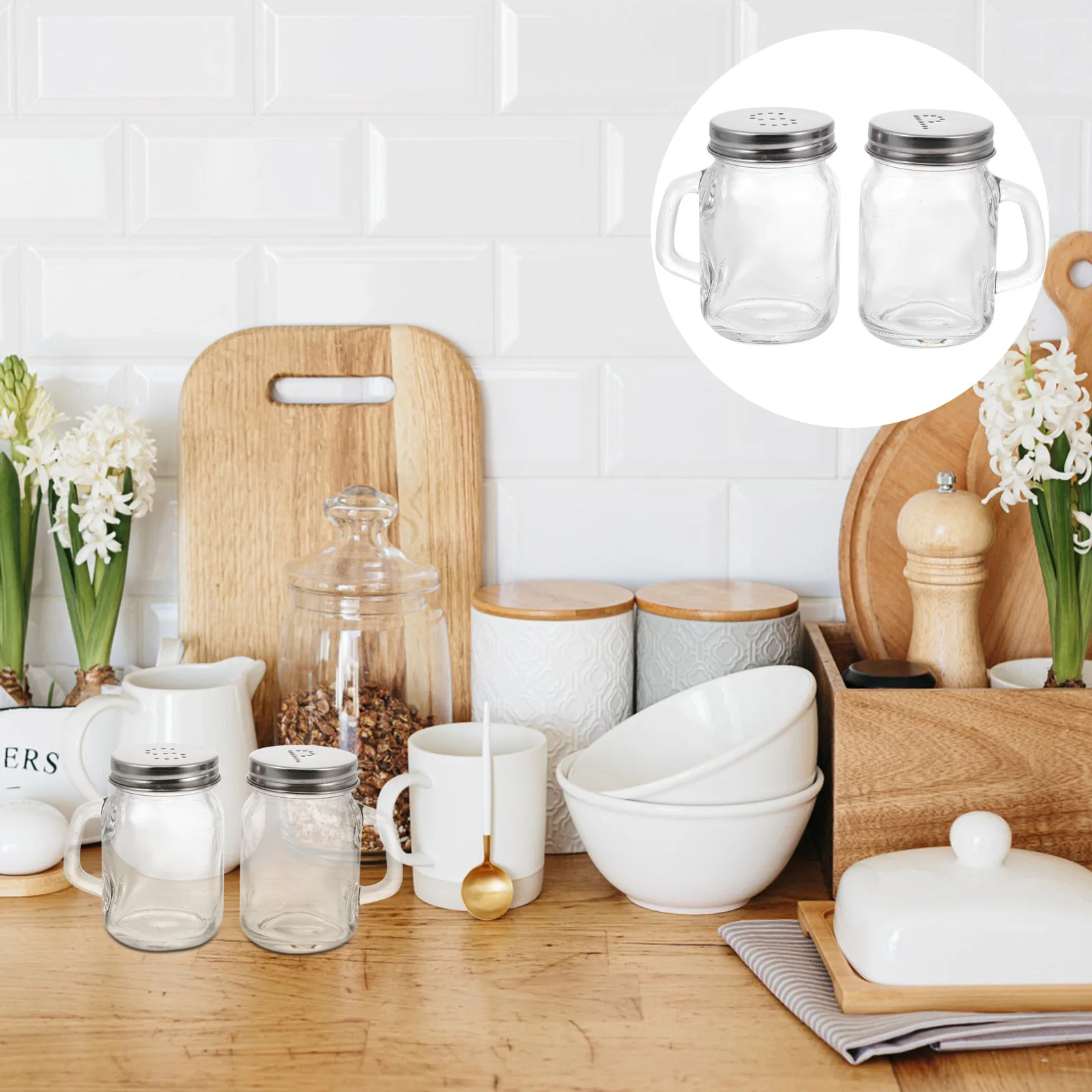 

2Pcs Premium Seasoning Storage Bottles Food Grade Condiment Holders for Salt Pepper Sugar Kitchen Organizer Spice Containers