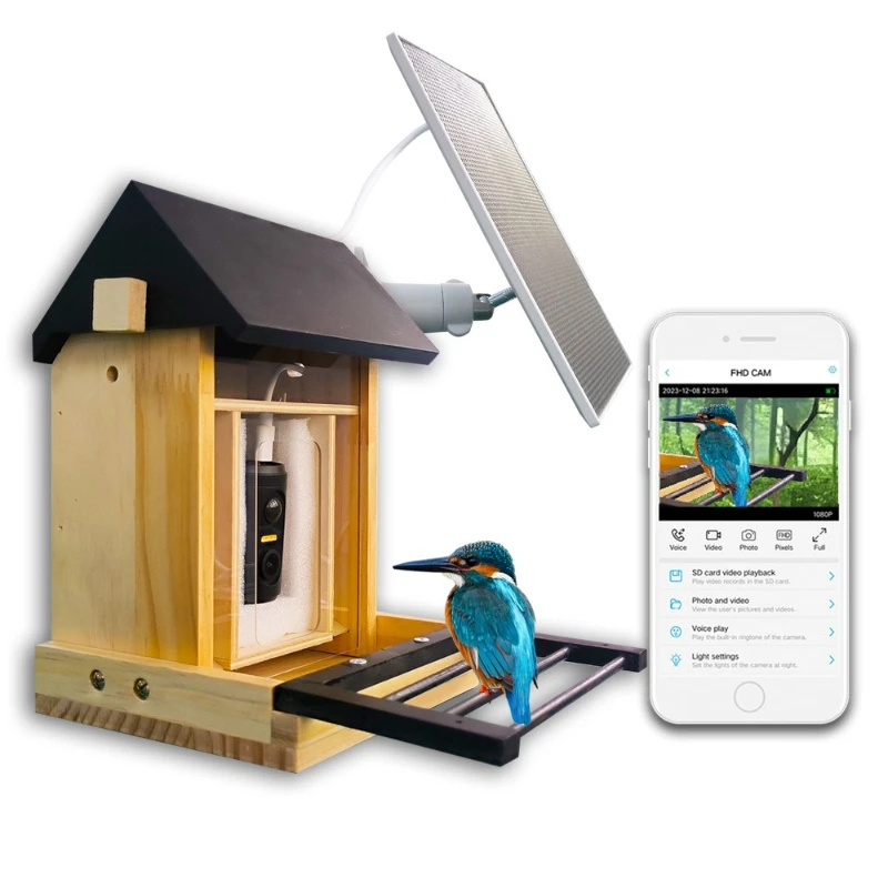 

Birdwatcher, low-power camera, solar charging sensor, start recording, remote recording