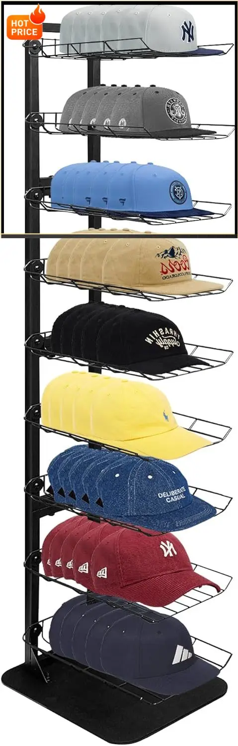 

BestsellerHat Display 9 Tier, Hat Rack Stand Up to 70 Caps, Metal Hat Stands for Multiple Hats, Commercial Retail Hats Display,