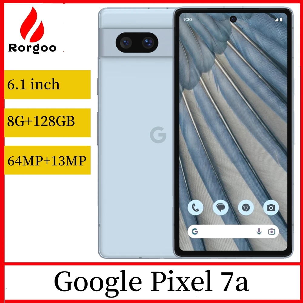 Google Pixel 7a Smartphone 5G Original 8GB RAM 128GB Teléfono móvil Google Tensor G2 6,1 pulgadas 64 MP + 12 MP 4400 mAh Teléfono móvil
