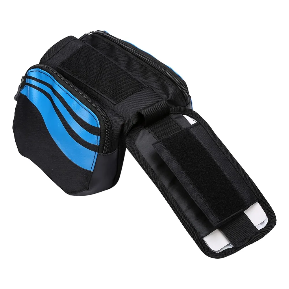 

Zipper Pocket Bike Bag Touch Screen Cover Waterproof Bicycle Frame Bag Portable Double Side Pouch for 4.8 - 5.7 inch phones