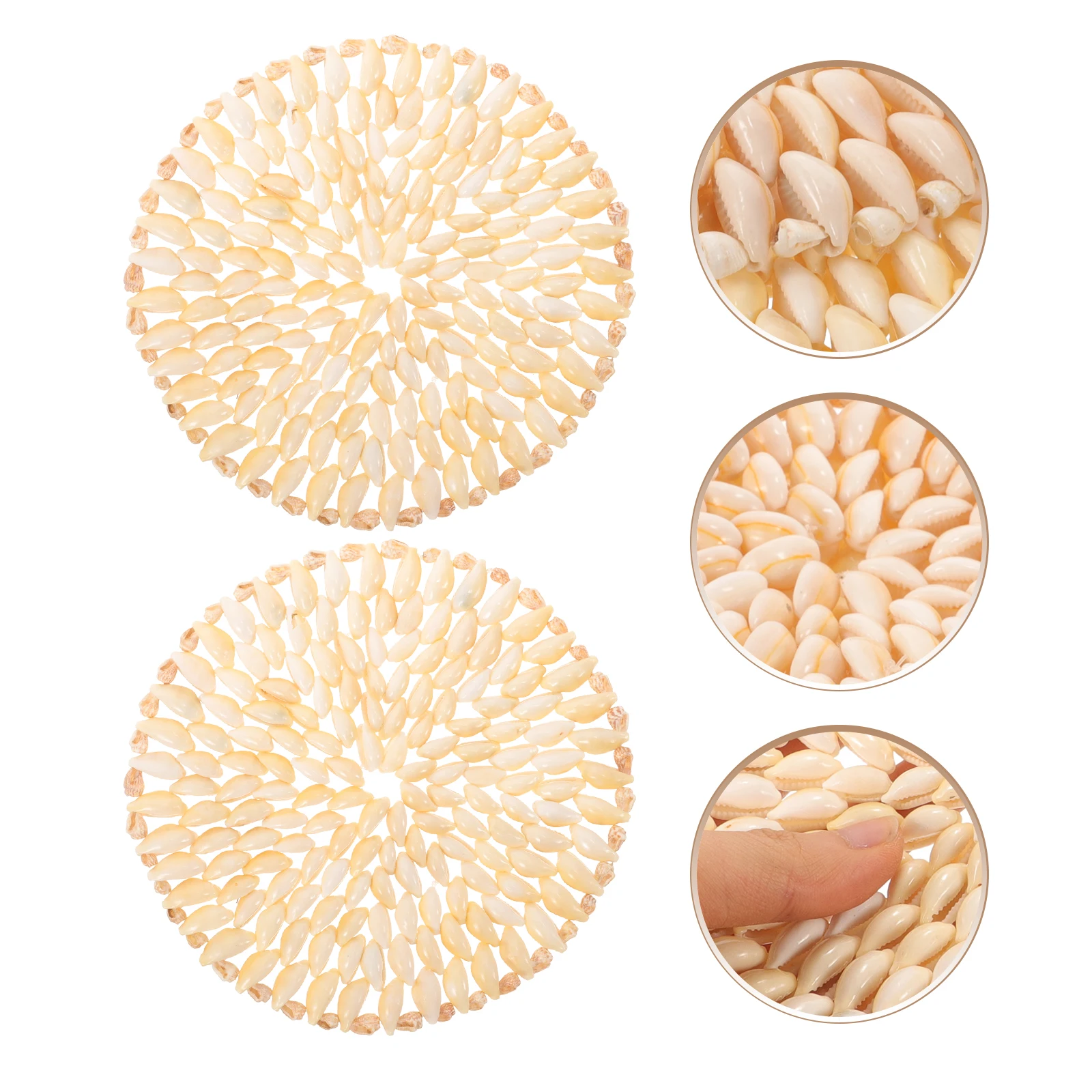 

3 Pcs Shell Potholders Home Table Coaster Cup Mat for Drinks Coasters Drinking Ocean Dining Decor Pads