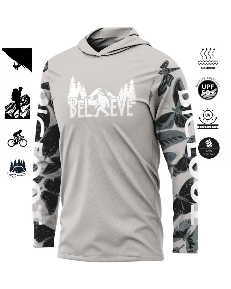 BIGFOOT Men's Hoodie Long Sleeve Sweatshirt UPF 50+ Outdoor Breathable Hoodie Cycling / Hiking / Running / Fishing Apparel