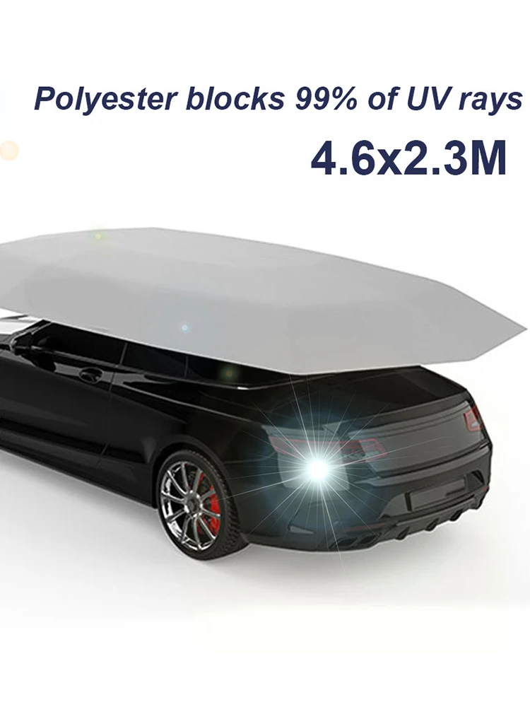 

Movable Carport Tent Anti-UV Vehicle Canopy Protector Waterproof Automobile Protection Umbrella for Sunny Rainy Weather