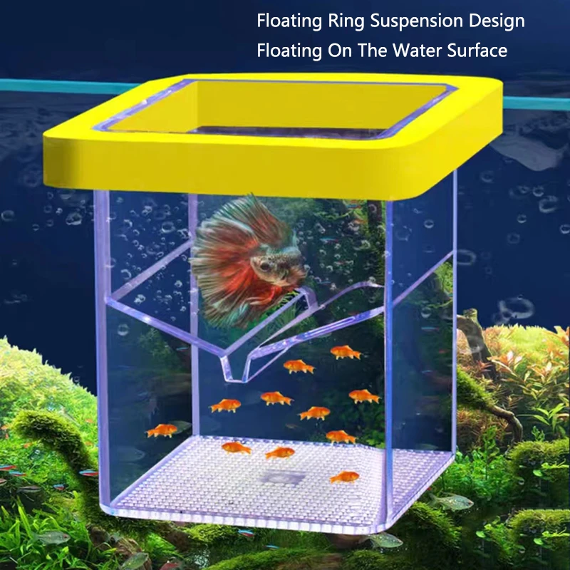 Acrylic Floating Fish Breeding Isolation Box Aquarium Breeder Feeder Fish Tank Hatching Incubator Aquarium Hatchery Accessory