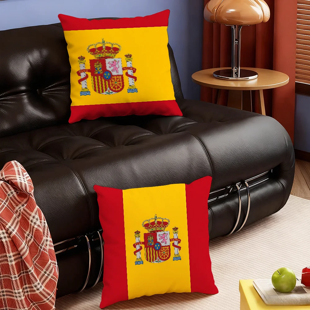 Nation Espana Spainish Spain cushion cover Soft Smooth Hidden Zipper Washable Decorative Couch Bedroom Office Housewarming Gift