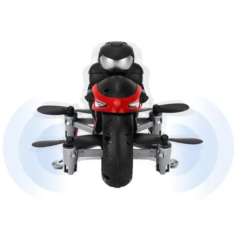 Stunt motorfiets 2 in 1 land lucht 2,4 GHz vliegende off-road motorfiets drone met 360 rotatie drift headless model motor speelgoed