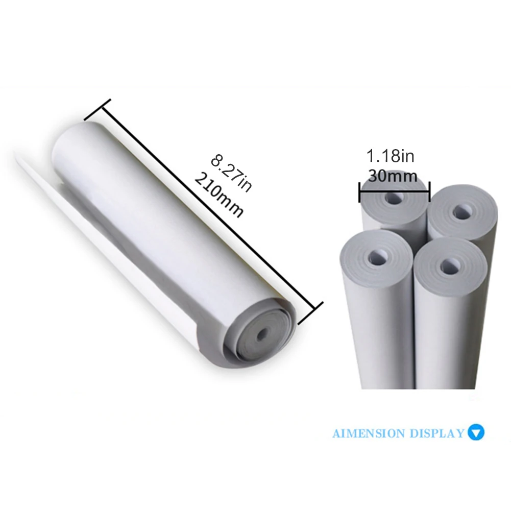 Fax Machine Paper BPA Free 210x30mm Photo Printing Paper No Toxic Thermal Printing Paper Rolls Long Time Storage for Home Office