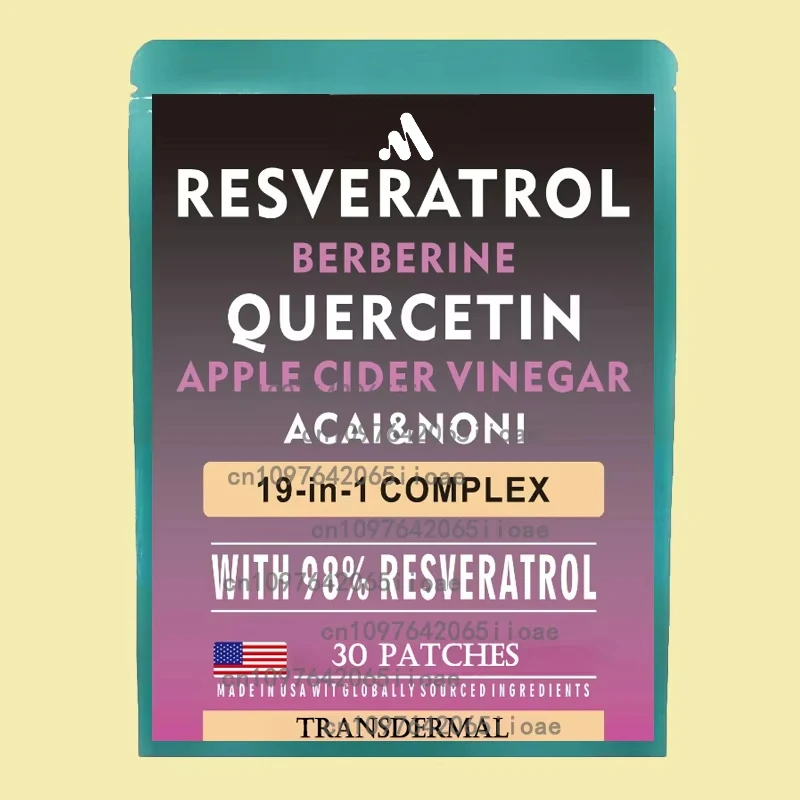 

Resveratrol Transdermal Patches with Quercetin Berberine Milk Thistle Anti-Aging 30 Patches