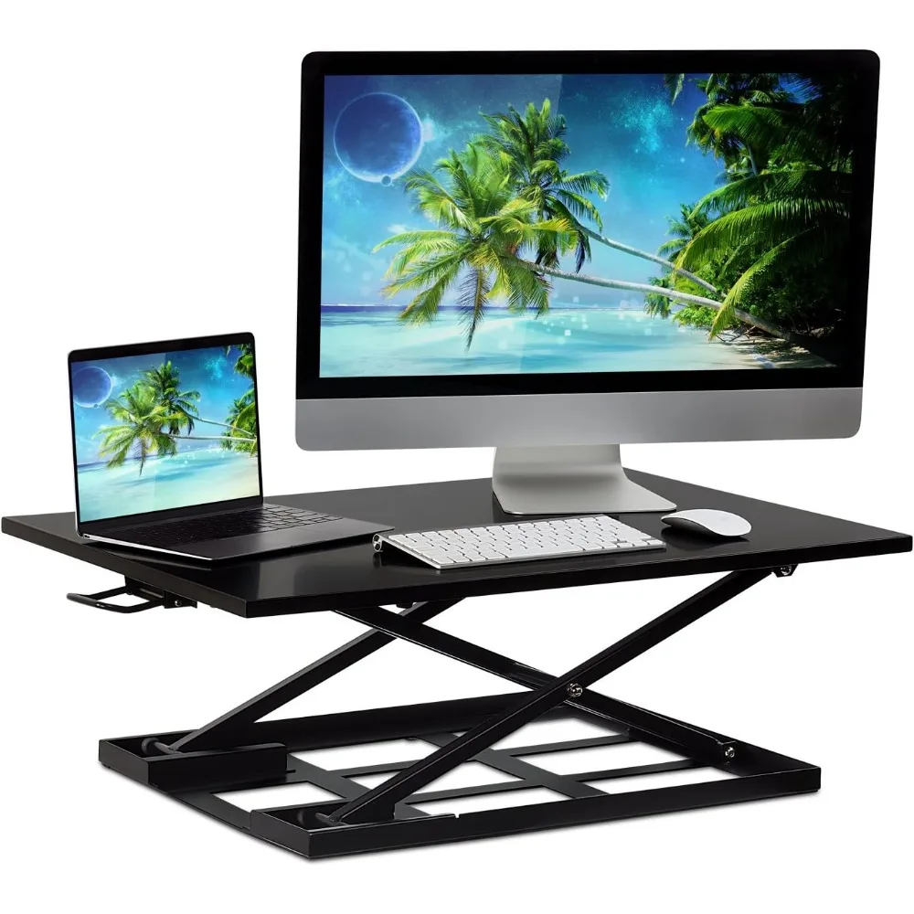 

Mount-It! Standing Desk Converter, Height Adjustable Sit Stand Desk, 32x22 Inch Preassembled Stand Up Desk Converter, Ultra Low