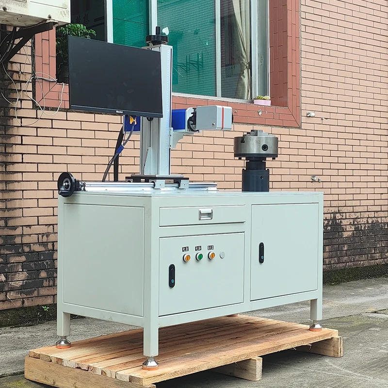 Zixu 3 Axis Fiber Marking Machine Stainless Steel Flange with Rotating Dot Pin Stamping Metal Engraving Machinery