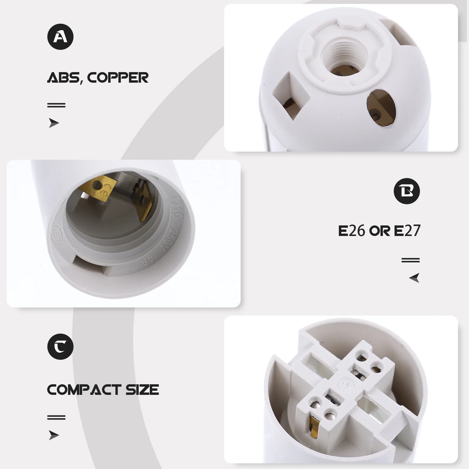 10 Pcs E27e27 Lamp Holder Adapter Bulb Standard Light Fixture Outlet Repair Socket Parts Christmas Component