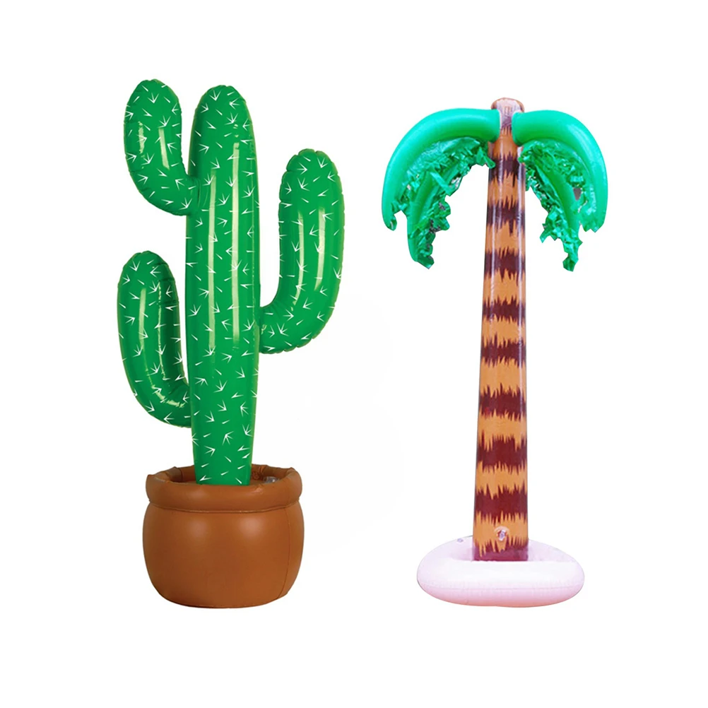 

2pcs Inflatable Coconut Tree Party Toys PVC Stage Props Hawaii Luau Decorations Water Standing