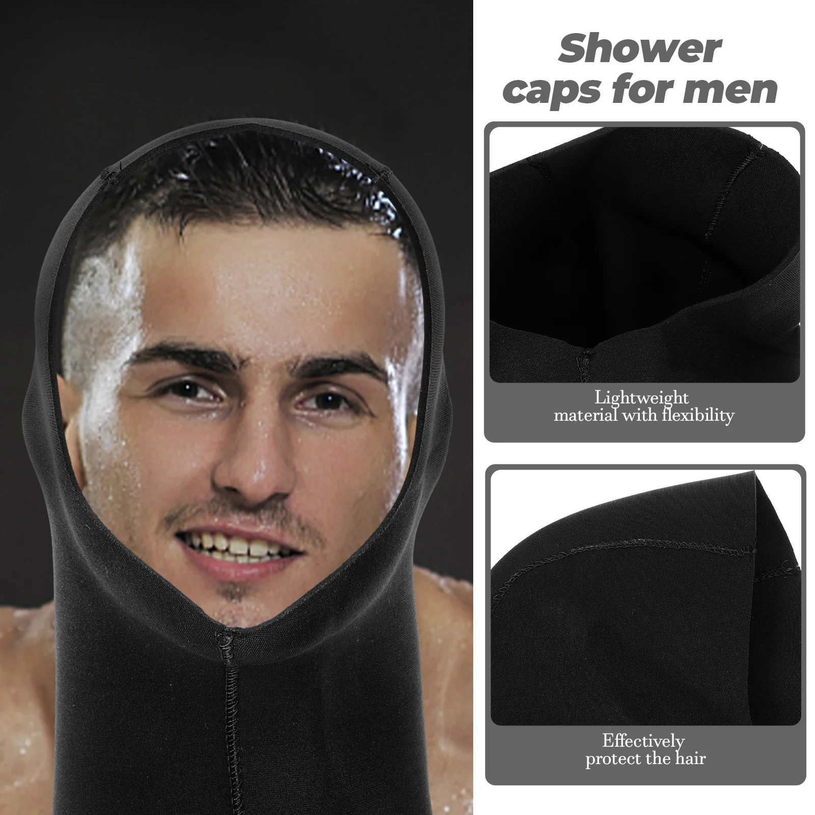 

Sun Blocking Neoprene Swimming Cap Elastic Warm Keep Cover Lightweight Protective Diving Head Cover Swimming Caps for Men