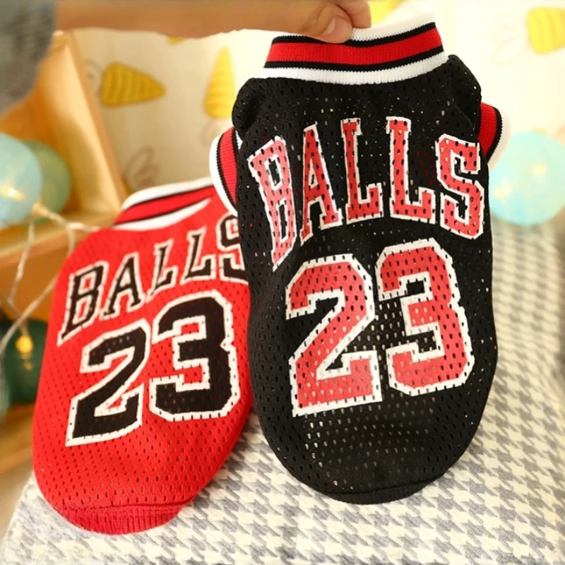 Breathable Mesh Dog Clothes Sport Large Dog Jersey Basketball Clothin Puppy T-Shirts Summer Pet Cat Shirt Prevent hair loss