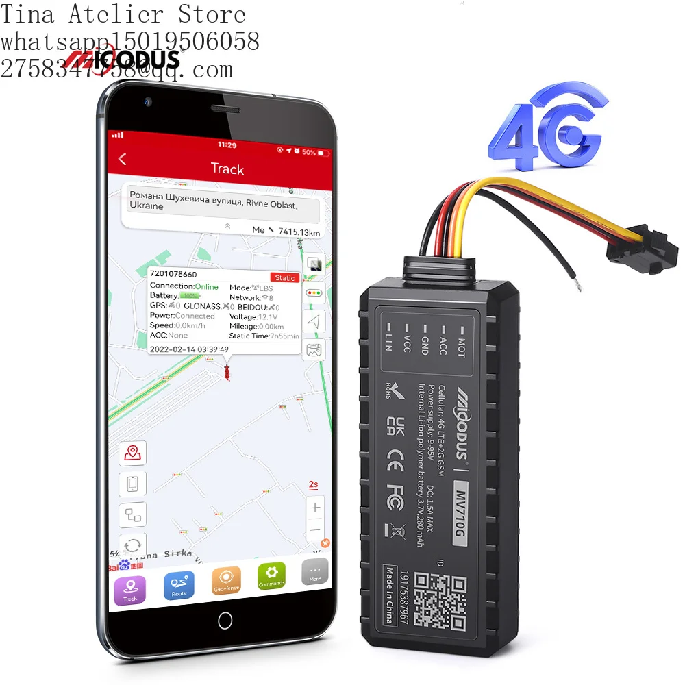 Micodus MV710G Vehicle Gp=s Locator Fleet Management J16 Tracking Device Door Alarm Car 4G Gp=s Tracker With Engine Cut Off