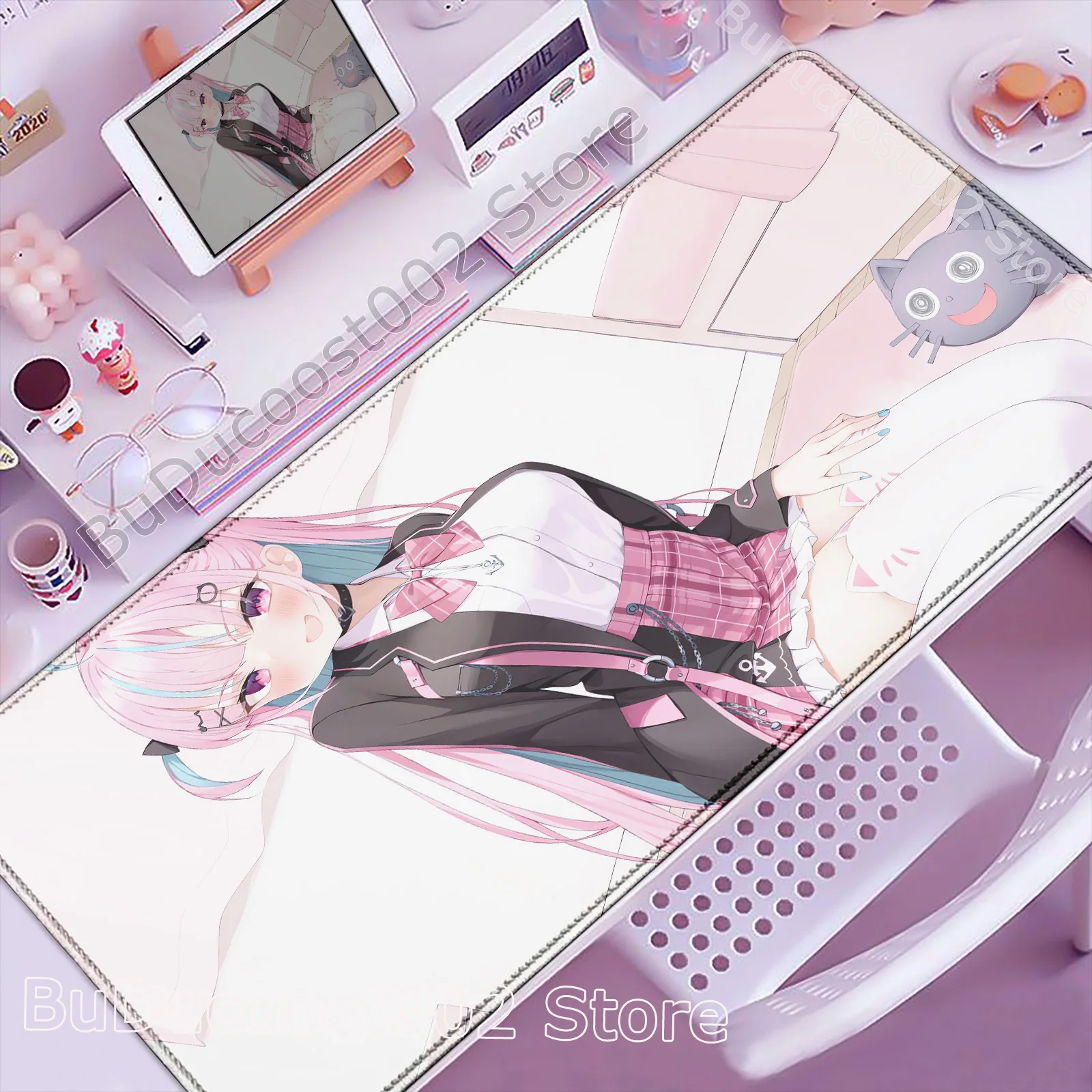 Pretty Minato Aqua Mouse Pad Laptop Large 1200x600 Hololive Keyboard Rug PC Kawaii Anime Girl Mousepad XXL Game Cabinet Desk Mat