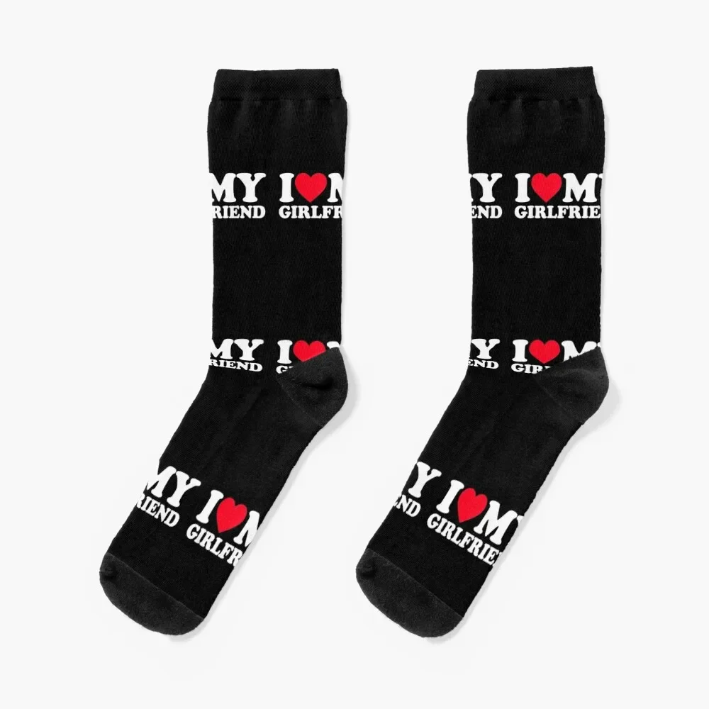 

I Love My Girlfriend Shirt I Heart My Girlfriend Shirt GF Socks funny gift tennis gifts Socks Girl Men's