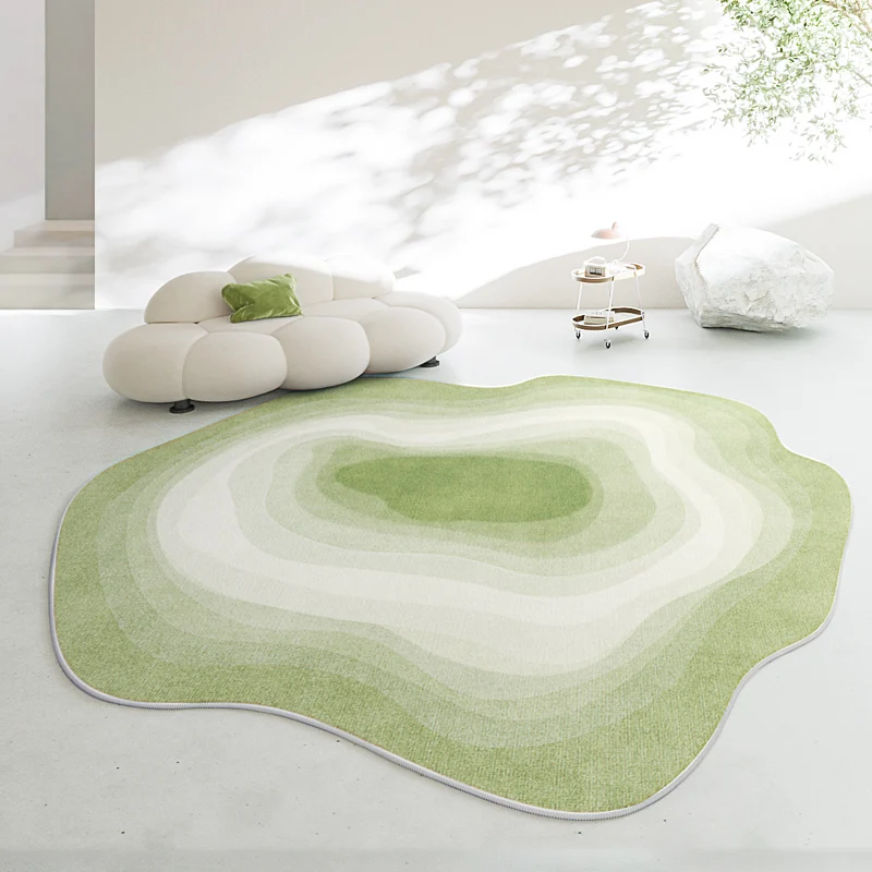 Irregular Plush Lounge Rug Nordic Style Carpets for Living Room Thick Cloakroom Gradient Carpet Light Luxury Bedroom Decor Mat