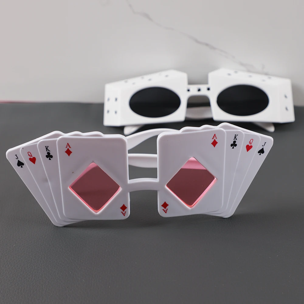 1Pcs Fun Poker Dice Glasses Adult Jack Queen King Ace Sunglasses for Las Vegas Party Casino Night Playing Card Theme Decoration